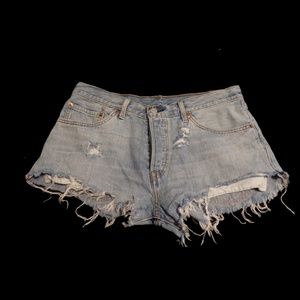 Levi's Shorts - Lightwash Distressed Levi 501 Cutoffs Levi's Shorts - Lightwash Distressed Levi 501 Cutoffs